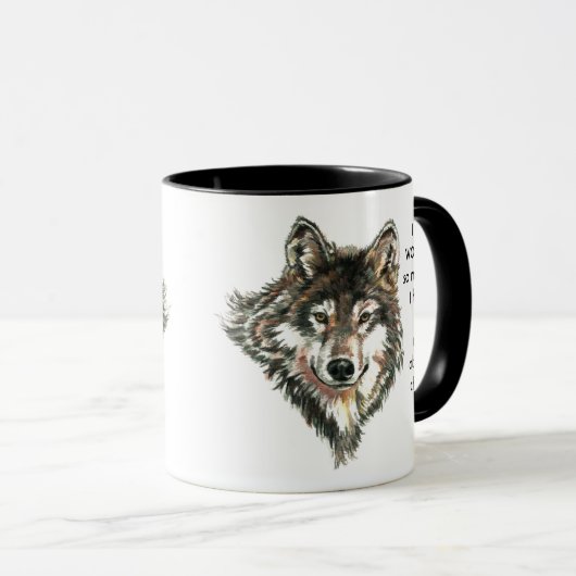 Love WOLVES tellement je me moque Citer Mug (Devant droit)