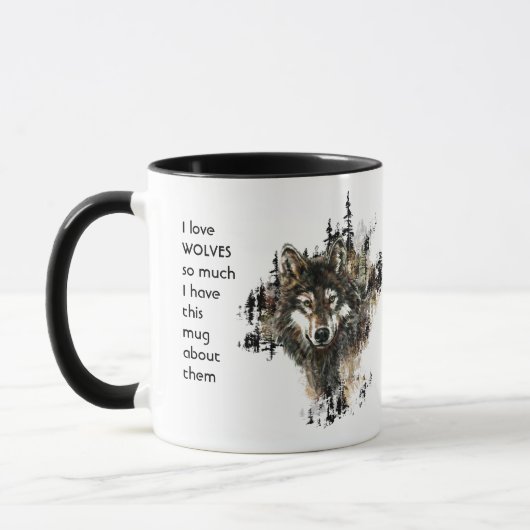 Love WOLVES tellement je me moque Citer Mug (Gauche)