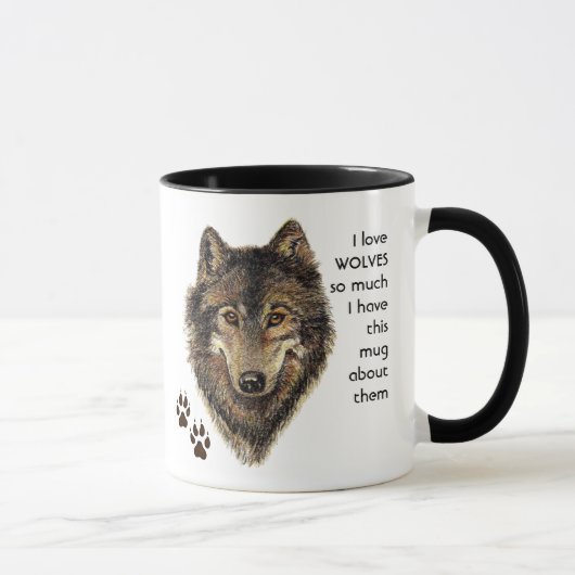 Love WOLVES tellement je me moque Citer Mug (Droite)