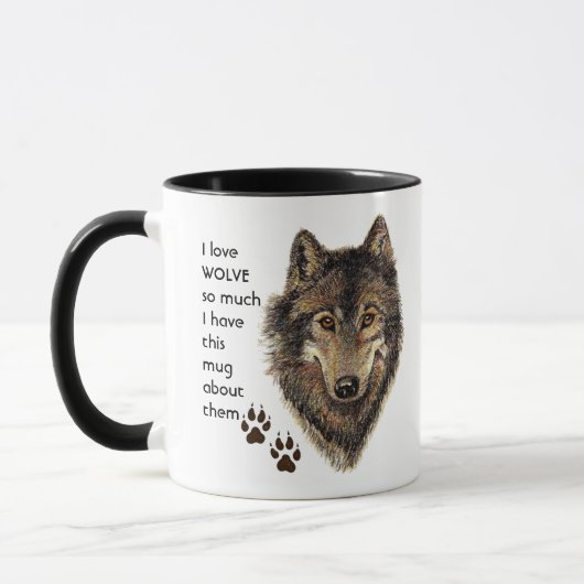 Love WOLVES tellement je me moque Citer Mug (Gauche)