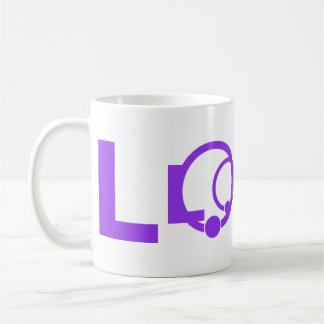LOVE-woordmerk mok paars