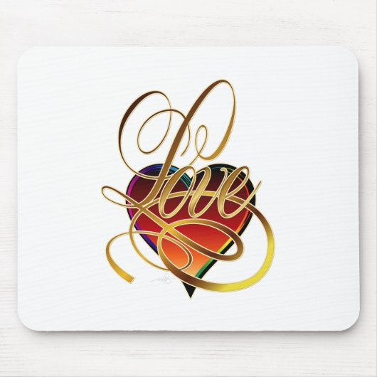 Love Word and Heart Muismat (Voorkant)