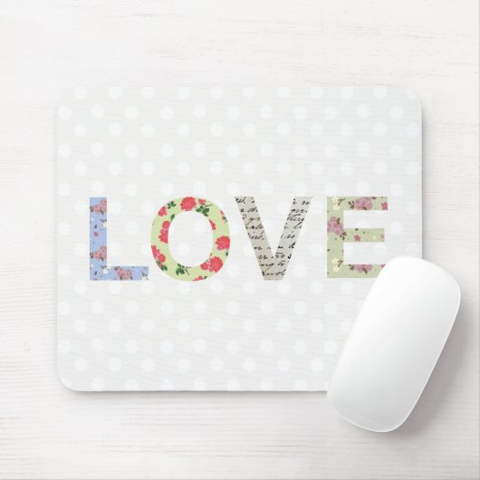 Love word art mousepad muismat (Met muis)