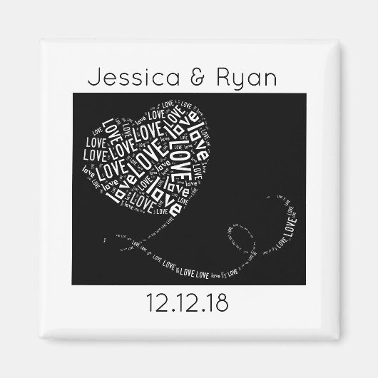 Love Word Art Personalized Magneet (Voorkant)