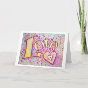 Love Word Art Wenskaart of Note Cards Kaart