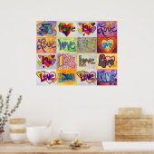 Love Word Artwork Paintings Poster Art Print (Keuken)