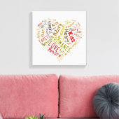 Love Word Cloud Canvas Afdruk (Insitu (Woonkamer))