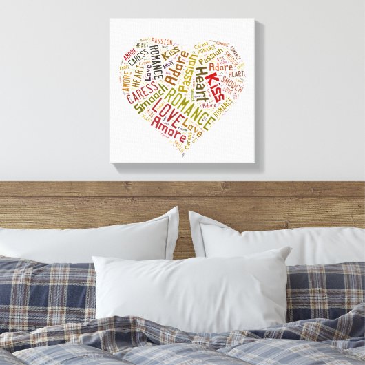 Love Word Cloud Canvas Afdruk (Insitu (Slaapkamer))