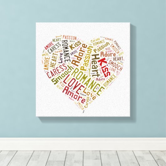 Love Word Cloud Canvas Afdruk (Insitu (Houten vloer))