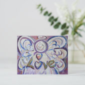 Love Word Inspirerend Angel Briefkaart (Staand voorkant)