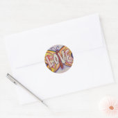 Love Word Roze Butterfly Custom Art Decline Sticke Ronde Sticker (Envelop)