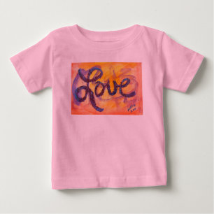 Love Word Sunset Golden Glitter Art T-Shirts