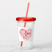 Love Words Acryl Drinkbeker (Achterkant)