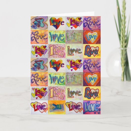 Love Words XOXO Art Greeting Card ou Cartes de Not (Devant)