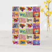 Love Words XOXO Art Greeting Card ou Cartes de Not (Fleur jaune)