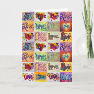 Love Words XOXO Art Greeting Card ou Cartes de Not