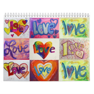 Love Words XOXO Art Paintings Calendar Kalender