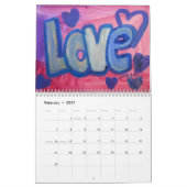 Love Words XOXO Art Paintings Calendar Kalender (Feb 2027)