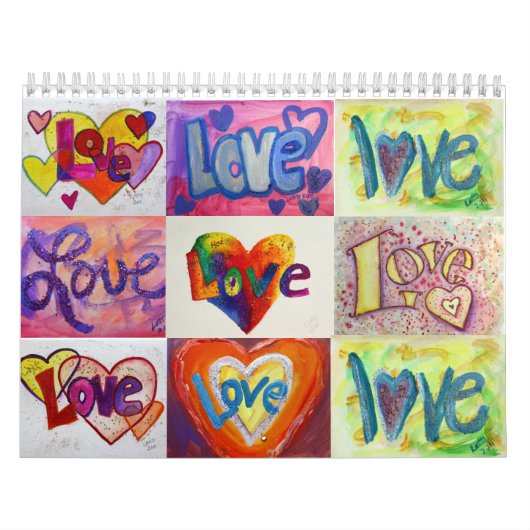 Love Words XOXO Art Peintures Calendrier (Protection)