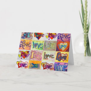 Love Words XOXO Art Wenskaart of Note Cards Kaart