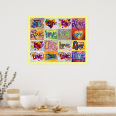 Love Words XOXO Artwork Paintings Poster Art Print (Keuken)