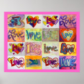 Love Words XOXO Artwork Paintings Poster Art Print (Voorkant)