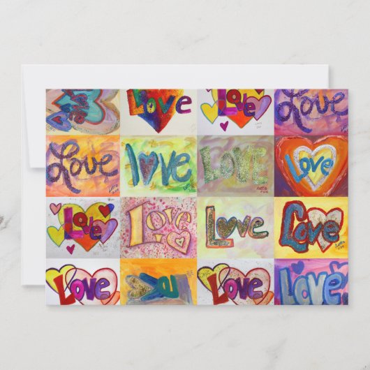 Love Words XOXO Mosaic Invitations ou invitations (Devant)