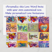 Love Words XOXO Mosaic Invitations ou invitations (Devant / Derrière)