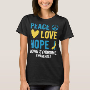 Love World Down Syndroom Bewustzijnsdag Vrede T-shirt