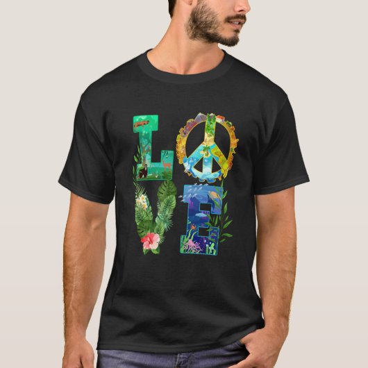 Love World Earth Day 2023 Peace Save Planet Enviro T-shirt (Voorkant)