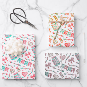 Love Wrapping Papier 3 vellen