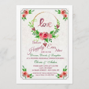 Love Wreath Invitation Kaart