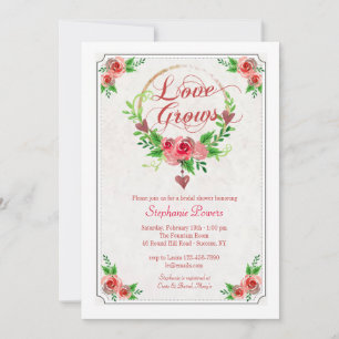 Love Wreath Invitation Kaart