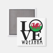 LOVE Wrexham Wales Magneet (Voorkant / Achterkant)