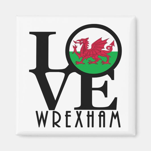 LOVE Wrexham Wales Magneet (Voorkant)