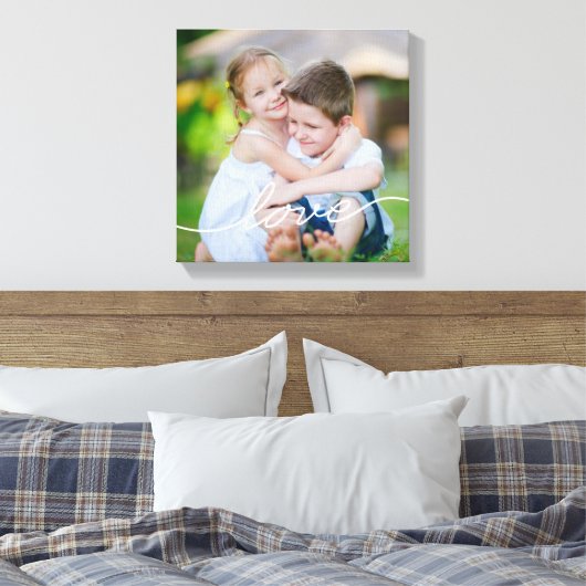 LOVE Writing Custom Photo Canvas (Insitu (Slaapkamer))