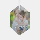 LOVE Writing Custom Photo Ornaments Glas Ornament (Voorkant links)