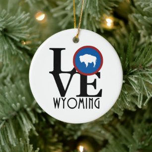 LOVE Wyoming Keramisch Ornament