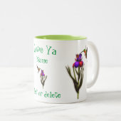 Love Ya Hummingbird Iris Personalized Tweekleurige Koffiemok (Voorkant rechts)