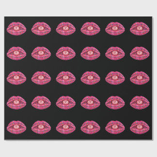 Love Ye Scottish Tartan Kiss Lips Scotland pink Cadeaupapier