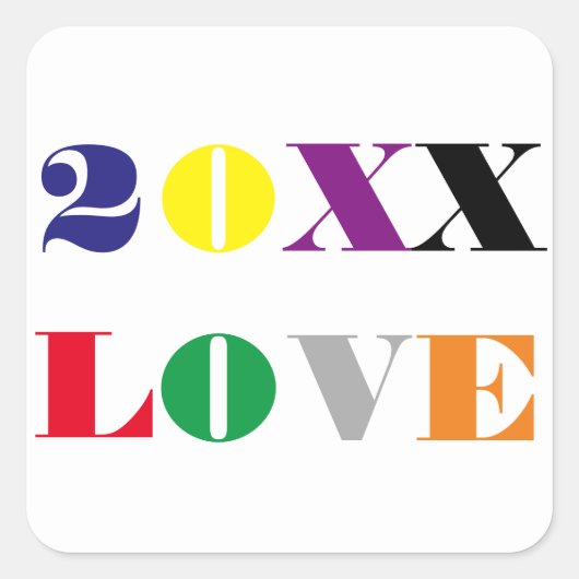 Love Year - Square Sticker (Voorkant)
