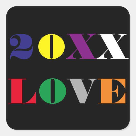 Love Year - Square Sticker (Voorkant)