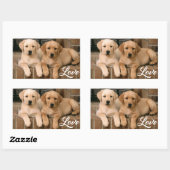 Love Yellow Labrador Retriever Puppies Sticker (Feuille)