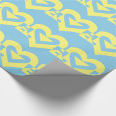 Love Yellow on Blue Cadeaupapier (Hoek)