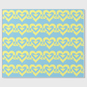 Love Yellow on Blue Cadeaupapier (Vlak)