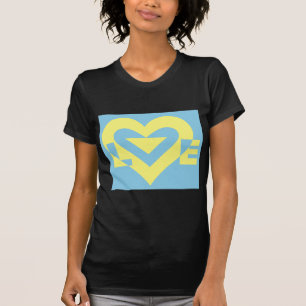 Love Yellow on Blue T-shirt