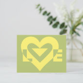Love Yellow on Sage Green Briefkaart (Staand voorkant)