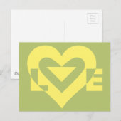 Love Yellow on Sage Green Briefkaart (Voorkant / Achterkant)