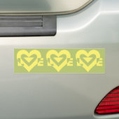 Love Yellow on Sage Green Bumpersticker (Op auto)