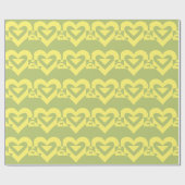 Love Yellow on Sage Green Cadeaupapier (Vlak)